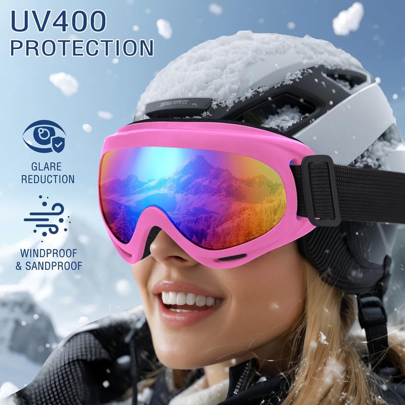 OXG Store 2 Pack Snowboard Ski Goggles, UV Protection Winter Snow Sports Goggles for Kids Teens Adult - Image 3